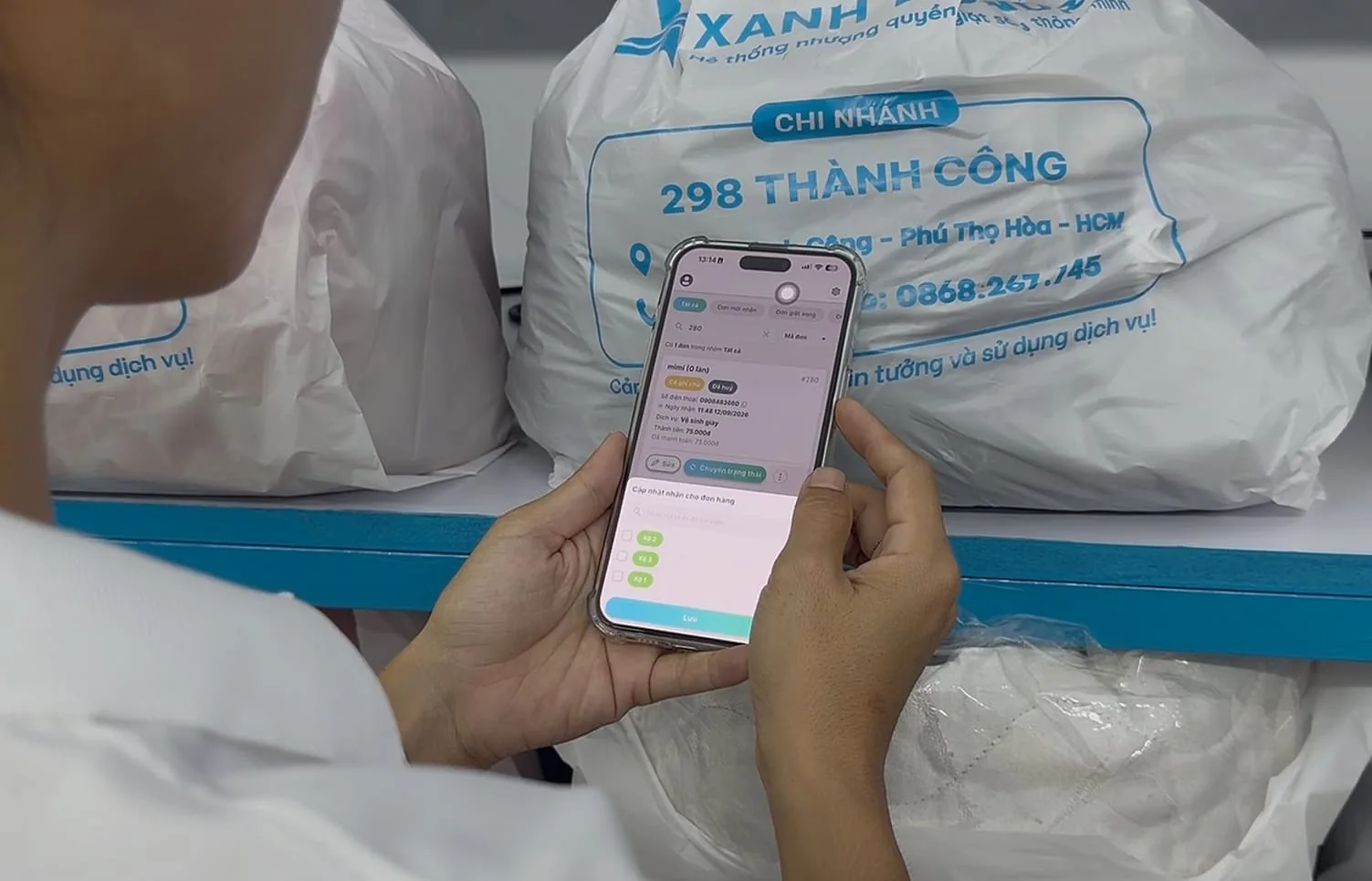 Gắn vị trí đồ trong tiệm trên TinyClean